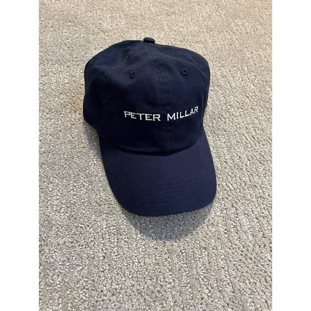 Peter Millar Mens Navy Blue Cotton Twill Adjustable Baseball Hat AE0HAUDIO OSFA